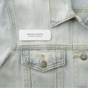 Etiqueta De Nome Branco moderno elegante minimalista simples