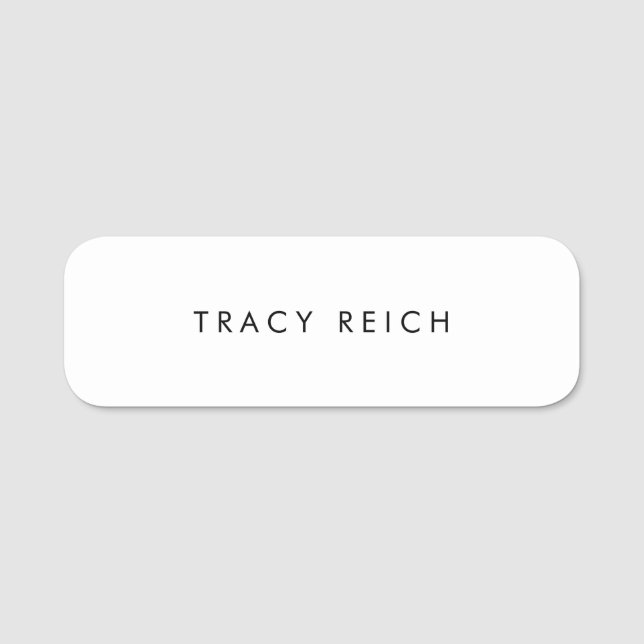 Etiqueta De Nome Branco simples (Frente)