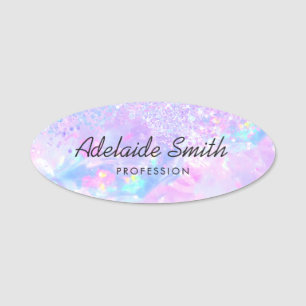 Etiqueta De Nome brilho de gemstone faux roxo