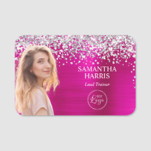 Brilho Prateado Rosa Quente Corte de Foto e Logoti