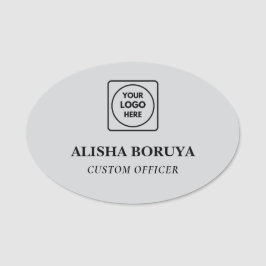 Etiqueta De Nome Brushed Silver Logo Staff Badge nametags