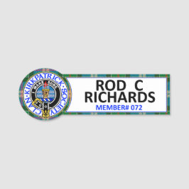 Etiqueta De Nome Cadesho de identificação CKS para ROD C RICHARDS