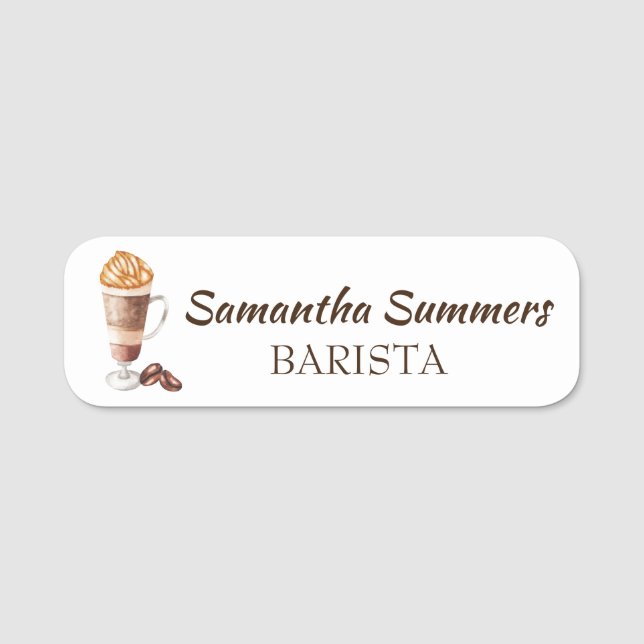 Etiqueta De Nome Café Expresso Barista Café Latte (Frente)