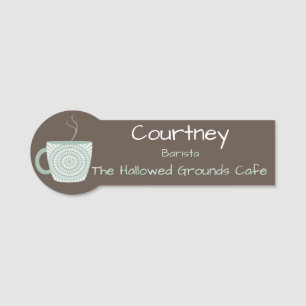 Etiqueta De Nome Café Teal