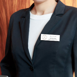 Etiqueta De Nome Cargo do Hotel Logotipo Simples da Empresa Qualque