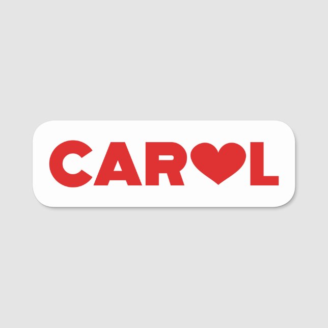 Etiqueta De Nome Carol Love (Frente)