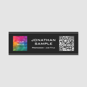 Etiqueta De Nome Carregue o logotipo ou a foto do membro do QR aqui