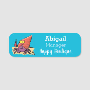 Etiqueta De Nome Cartum roxo engraçado e engraçado