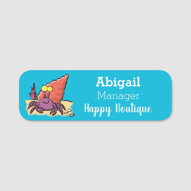 Etiqueta De Nome Cartum roxo engraçado e engraçado (Frente)