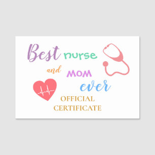 Etiqueta De Nome Certificado oficial do melhor Dia de as mães de e