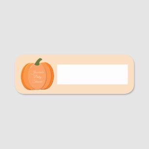 Etiqueta De Nome Chá de fraldas de abóbora neutro de sexo laranja