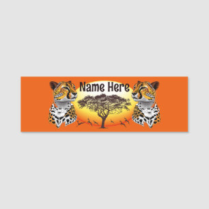 Etiqueta De Nome Cheetah African Feline Wild Animal