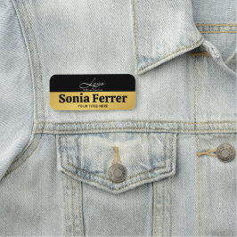 Etiqueta De Nome Chic Dourado Adicionar Logotipo Profissional Corpo