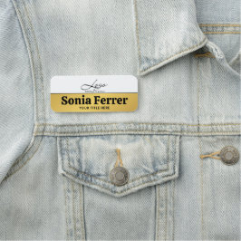 Etiqueta De Nome Chic Dourado Adicionar Logotipo Profissional Corpo