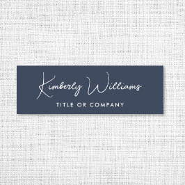 Etiqueta De Nome Chic Script Professional Blue