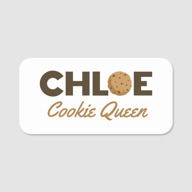 Etiqueta De Nome Chloe cookie Queen (Frente)
