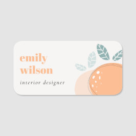 Etiqueta De Nome Citrus escura-Abstrato de-laranja-esbranquiçada El