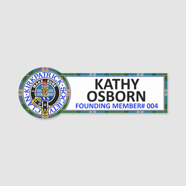 ETIQUETA DE NOME CKS NAME BADGE #004 KATHY OSBORN (Frente)
