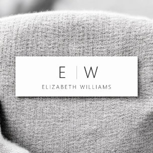 Etiqueta De Nome Clássico Elegante Moderno Monograma