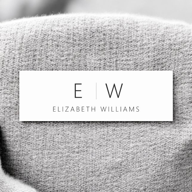 Etiqueta De Nome Clássico Elegante Moderno Monograma (Criador carregado)