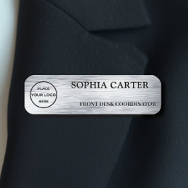 Etiqueta De Nome Clear Silver Hairline Classic Name Badge Custom