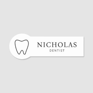 Etiqueta De Nome Clínica dentária minimalista moderna dos dentes