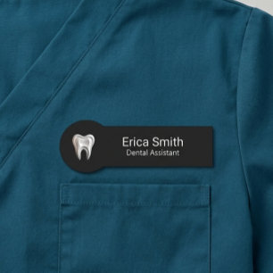Etiqueta De Nome Clínica Odontológica Personalizada Minimalista Chi