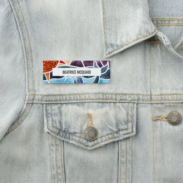 Etiqueta De Nome Coastal de Baleia Azul Moderno (In Situ)