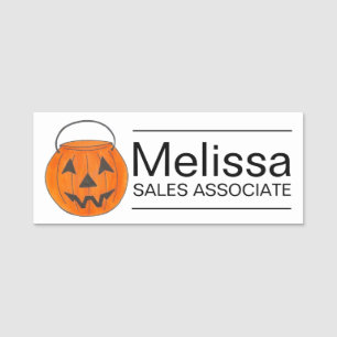 Etiqueta De Nome Compro Figurino ou de Treino de Abóbora do Hallowe