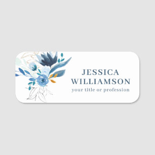 Etiqueta De Nome Conferência Profissional Floral Nome Personalizado