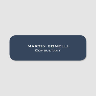 Etiqueta De Nome Consultor moderno único especial azul marinho