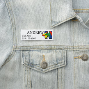 Etiqueta De Nome Contato de Emergência do Crachá de ID do Nome de