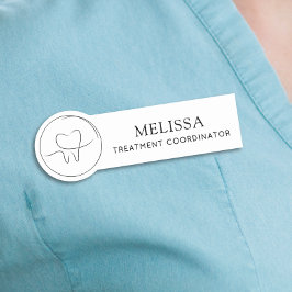 Etiqueta De Nome Coordenador de Tratamento Dentário Moderno