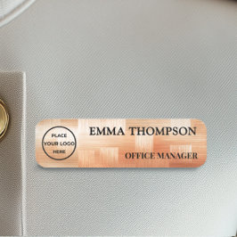 Etiqueta De Nome Copper Checkerboard Design Name Badge Custom 名札
