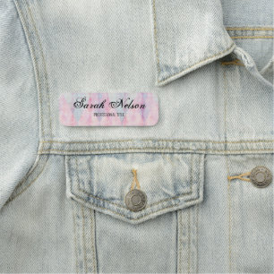 Etiqueta De Nome Cor-de-rosa-Na moda elegante