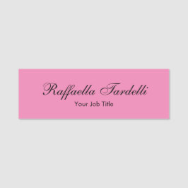 Etiqueta De Nome Cor rosa de nome personalizado minimalista