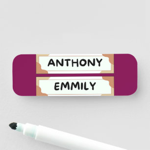 Etiqueta De Nome Crachá Clássico Anthony Emily