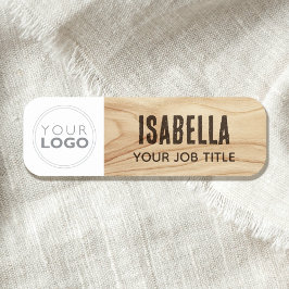 Etiqueta De Nome Crachá de Funcionário com Logotipo de Madeira Rúst