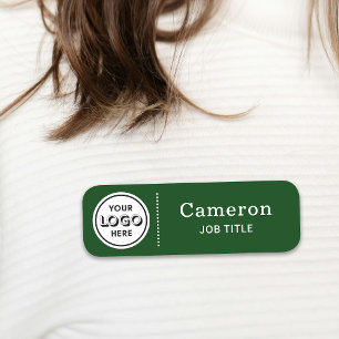 Etiqueta De Nome Crachá de Funcionário Verde Escuro Logotipo de Emp