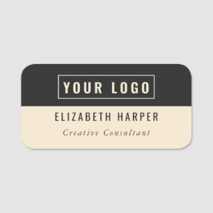 Etiqueta De Nome Crachá de Nome com Logotipo Personalizado Champanh