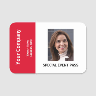 Etiqueta De Nome Crachá de Nome de Passagem de Evento Especial da E