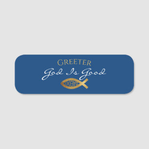 Etiqueta De Nome Crachá de Nome de Recepcionista da Igreja Cristã