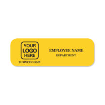 Crachá de Nome Empresarial Personalizado Amarelo M