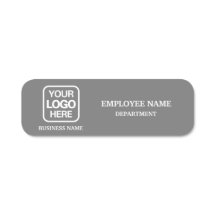 Crachá de Nome Empresarial Personalizado Cinza Mod