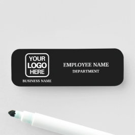 Etiqueta De Nome Crachá de Nome Empresarial Personalizado Preto Mod
