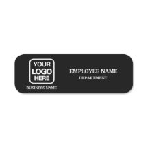 Crachá de Nome Empresarial Personalizado Preto Mod