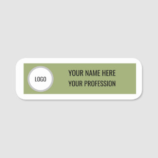 Etiqueta De Nome Crachá de Nome Verde Sage Minimalista Tag de Nome