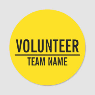 Etiqueta De Nome Crachá de Voluntário Amarelo com Nome de Equipe