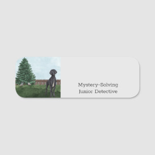 Etiqueta De Nome crachá do nome do detetive Júnior de Resolução