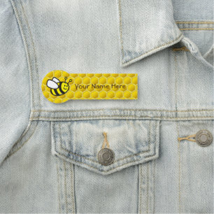 Etiqueta De Nome Crachá Formatado de 3,0" X 1,5" de Honeybee